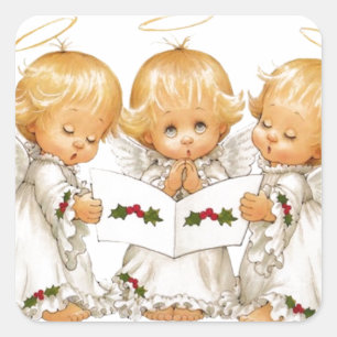Three Christmas Angels Square Sticker