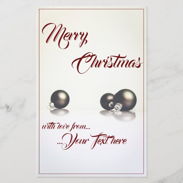 Three christmas balls in front of light background (Front)