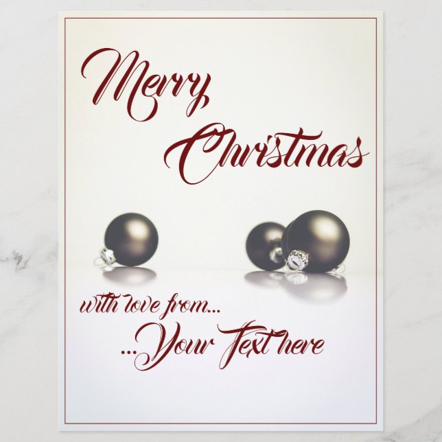 Three christmas balls in front of light background (Front)