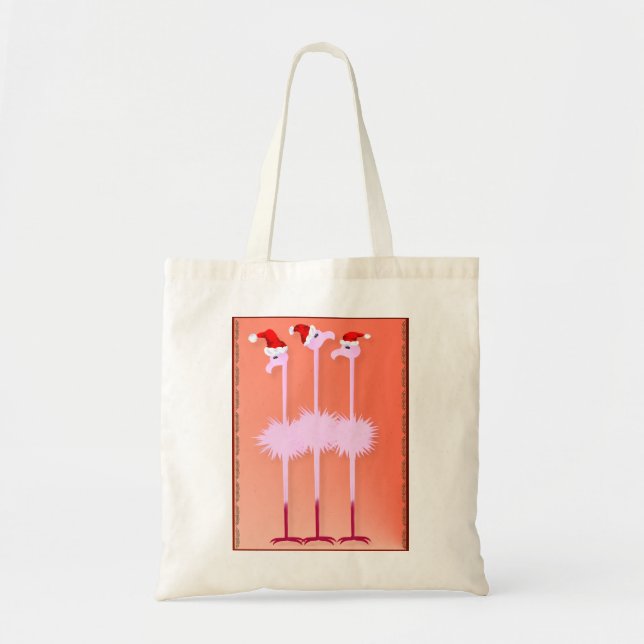Three Christmas Flamingos Bags (Front)