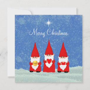 Three Christmas Gnomes Card