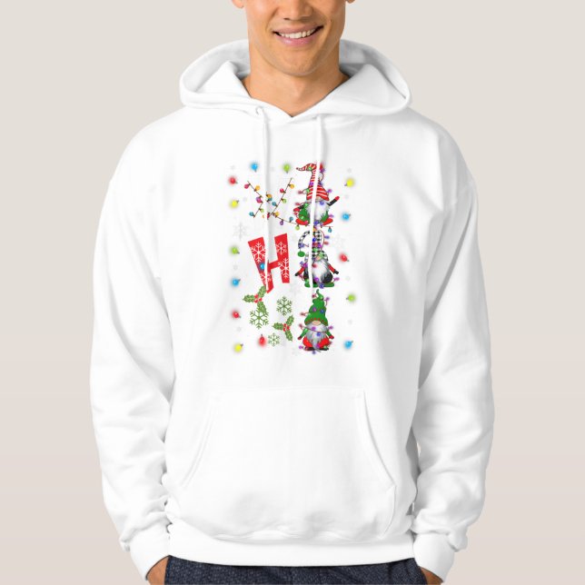 Three Christmas Gnomes Ho-Ho-Ho - Gar Hoodie (Front)