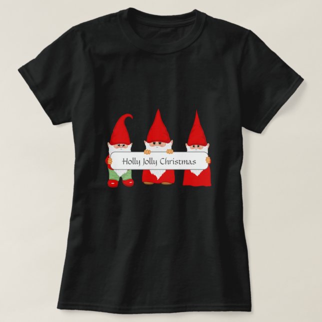 Three Christmas Gnomes T-Shirt (Design Front)