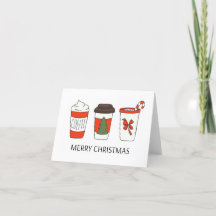 Three Christmas Paper Coffee Cups, Hot Drinks