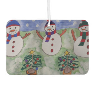 Three Christmas Snowmen Air Freshener