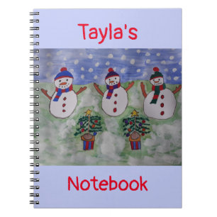 Three Christmas Snowmen Spiral Notebook