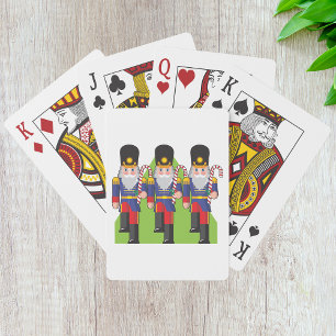 Three Christmas Toy Soldiers Playing Cards