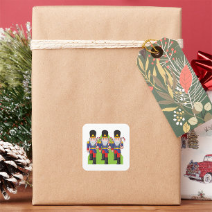 Three Christmas Toy Soldiers Square Sticker