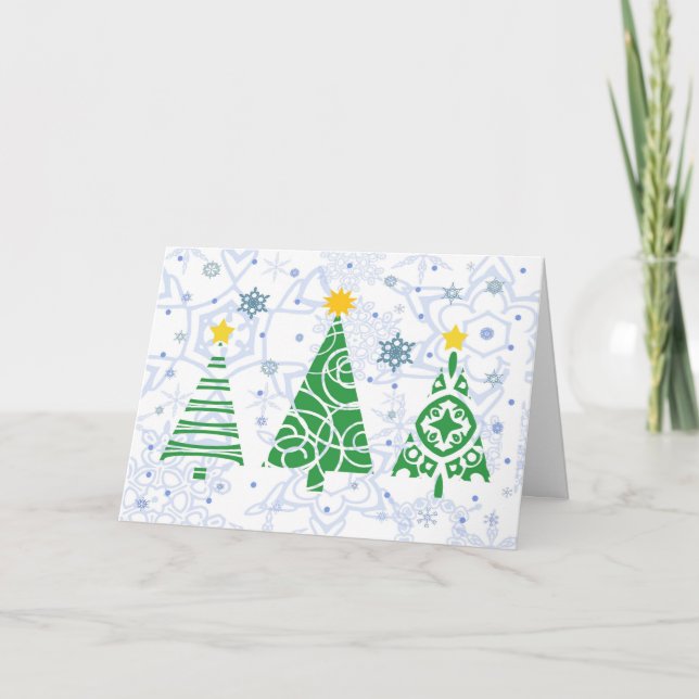 Three Christmas Trees Card (Front)