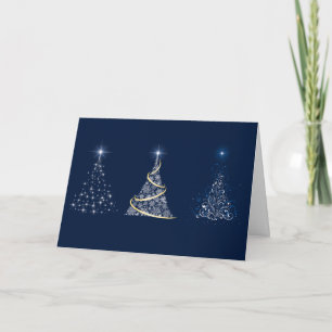 Three Christmas Trees Christmas Card