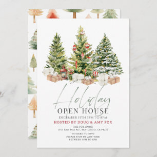 Three Christmas Trees Holiday Open House Invitation