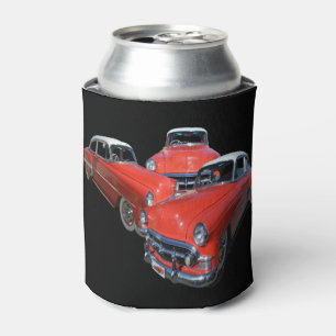 Three Classy Red And White Vintage Cars, Can Cooler
