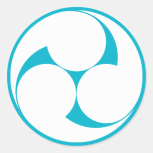 Three clockwise swirls (Jinuki) Classic Round Sticker