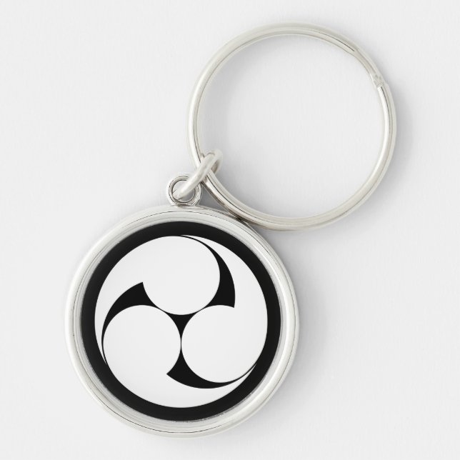 Three clockwise swirls (Jinuki) Key Ring (Front)