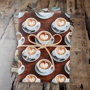 Three Coffee Themed Prints Wrapping Paper Sheet