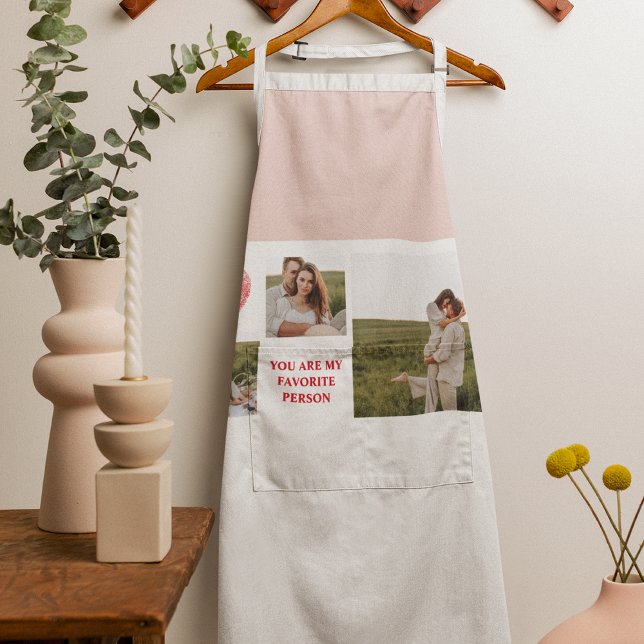  Three Collage Couple Photo | Valentines Gift Apron (Creator Uploaded)
