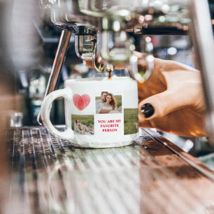  Three Collage Couple Photo   Valentines Gift Espresso Cup