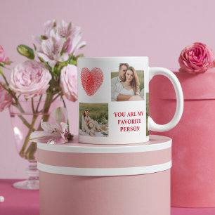  Three Collage Couple Photo   Valentines Gift Mug