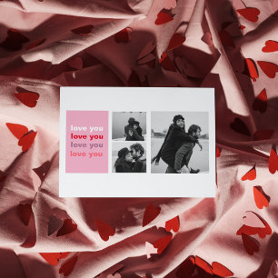  Three Collage Photo   Colorful Love You Valentine Postcard