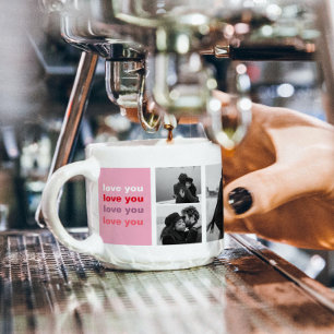 Three Collage Photo   Colourful Love You Valentin Espresso Cup