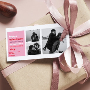  Three Collage Photo   Colourful Valentines Gift Gift Tags