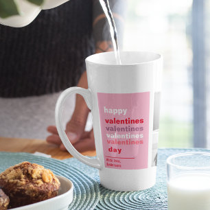 Three Collage Photo Colourful Valentines Gift Latte Mug