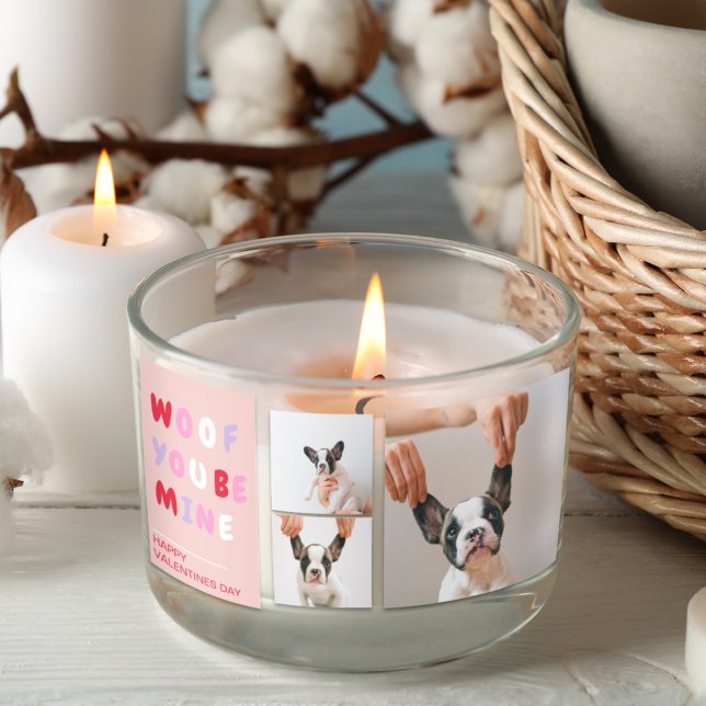  Three Collage Photo | Dog Valentines Gift  Rectangular Sticker (Creator Uploaded)