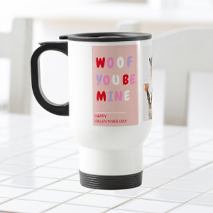 Three Collage Photo   Dog Valentines Gift  Travel Mug
