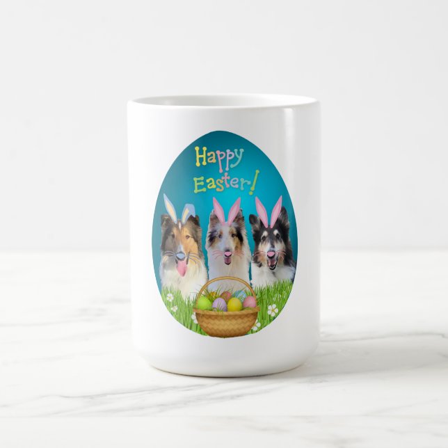 Three Collie Easter coffee mug (Center)