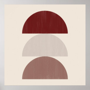 Three Color Painted Crescents 01 Poster