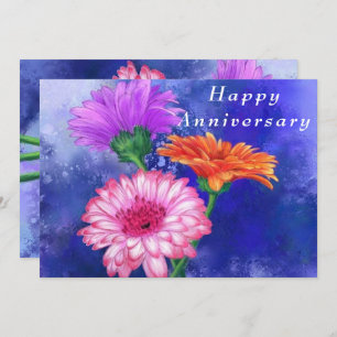 Three Colour Gerberas Anniversary Card