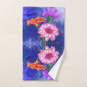 Three Colour Gerberas Bath Towel Set
