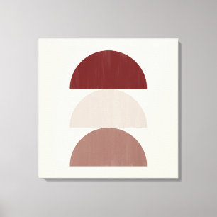 Three Colour Painted Crescents 01 Canvas Print