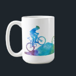 Three Colour-Washed Mountain Bikers Coffee Mug<br><div class="desc">Three mountain bikers in a rainbow of colour.</div>