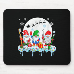 Three Colourful Gnomes With Dentist Tools Christma Mouse Mat