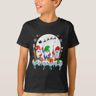 Three Colourful Gnomes With Dentist Tools Christma T-Shirt
