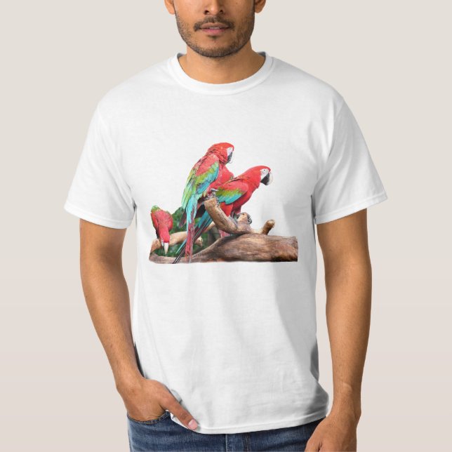 three colourful parrots T-Shirt (Front)
