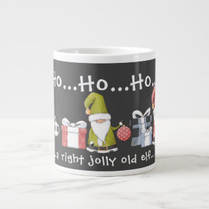 Three Colourful Santa Gnomes Large Coffee Mug