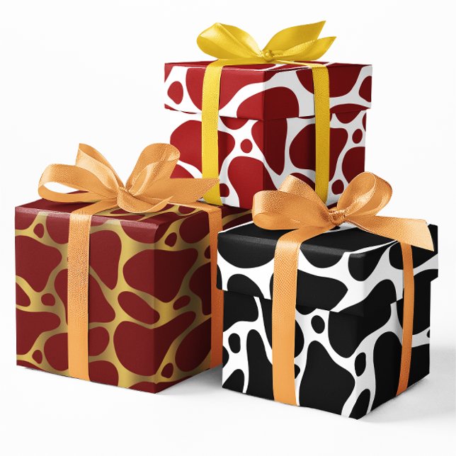Three colours abstract giraffe pattern wrapping paper sheet (Creator Uploaded)