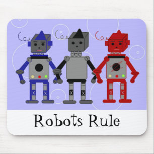 Three Cool Robots Mouse Mat
