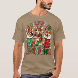 Three Corgi In Sock Christmas Santa X-mas  T-Shirt