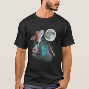 Three Corgis Howl At Moon 3 Wolfs Funny Wolves Par T-Shirt
