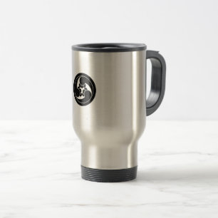 Three counterclockwise clove swirls in circle travel mug
