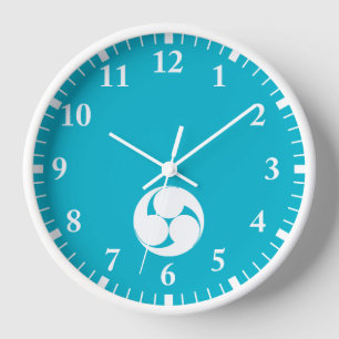 Three counterclockwise swirls (Sugaki) Wall Clock