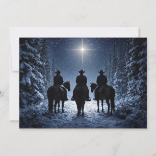 Three Cowboys Guided by the North Star Christmas