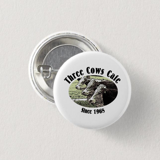 Three Cows Cafe, MECP Fictional Diner 3 Cm Round Badge (Front & Back)