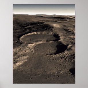 Three craters in the eastern Hellas region of M Poster