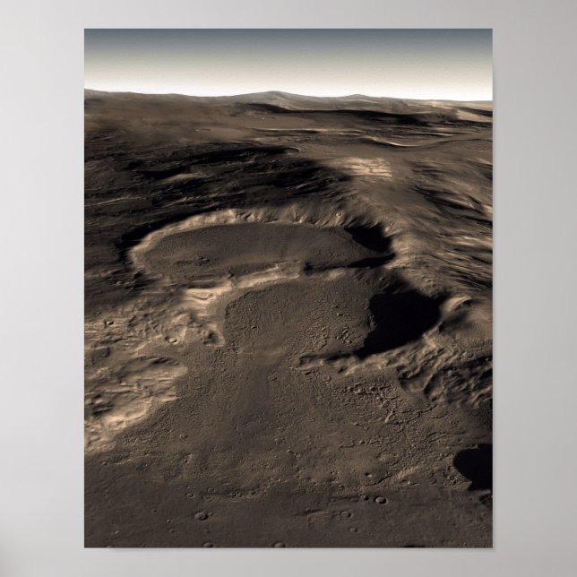 Three craters in the eastern Hellas region of M Poster (Front)