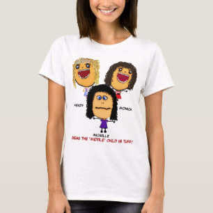 Three Crazy Sisters Cartoon T-Shirt