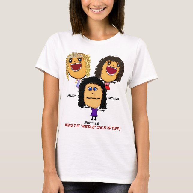 Three Crazy Sisters Cartoon T-Shirt (Front)